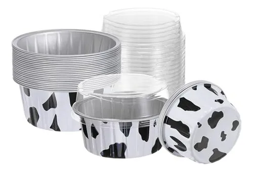 Recipientes Desechables Para Postres, 25 Unidades Con Tapa