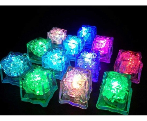 Imagen 3 de 10 de Combo Oferta Cubitos Hielo Luminoso Luz Led Cocktail X 12 Un