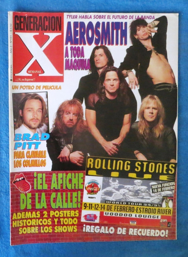 Aerosmith Rolling Stones Poster Jagger Revista Gen X 1995 
