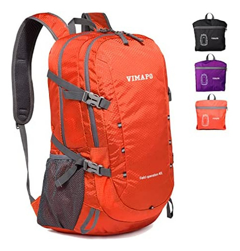 Vimapo Mochila De Senderismo Plegable 40l, Mochila De Viaje