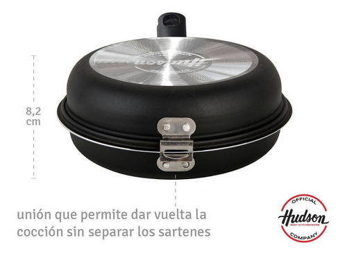 Imagen 6 de 9 de Sarten Doble Antiadherente Hudson 20 Cm Tortilla Aluminio