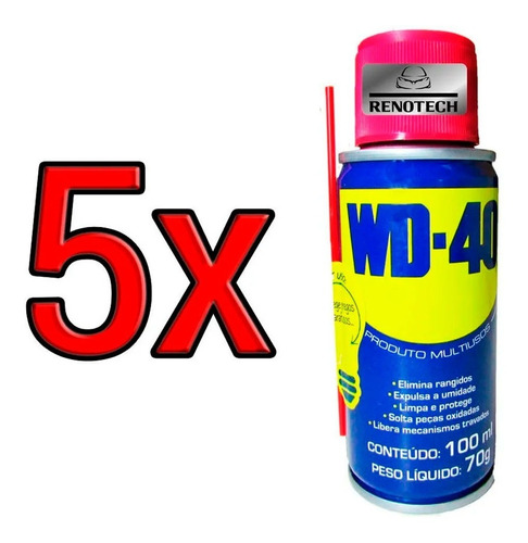 Desengripante Lubrificante Multiuso Spray Wd40 100ml 5x