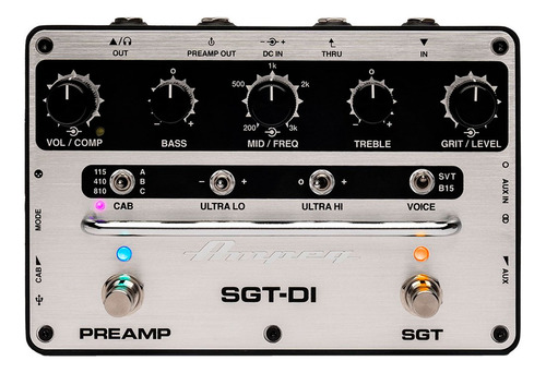 Pedal Para Bajo Con Ecualizador De 3 Bandas Sgt-di Ampeg