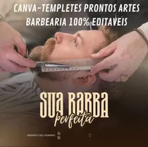Comprar Templates Prontos Artes Para Barbearia 100% Editaveis Canva