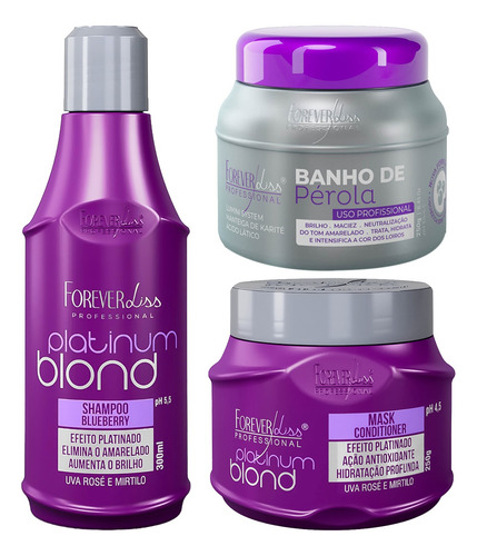 Platinum Blond Sh+másc E Másc Banho De Pérola - Forever Liss