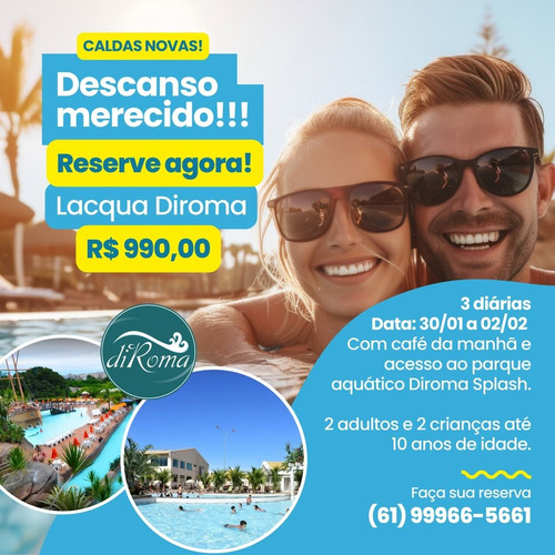 3 Diárias Em Caldas Novas Com Desconto Imperdível!