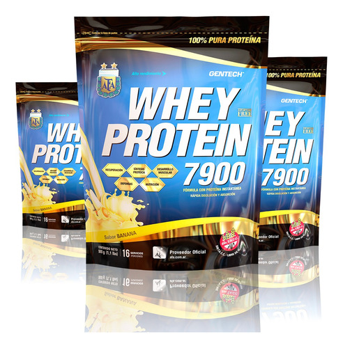 Combo X3 Unidades Gentech® 7900 Whey Protein Sin Tacc