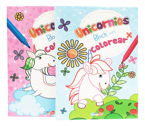Set 2 Block Para Colorear Unicornios Libro Para Colorear