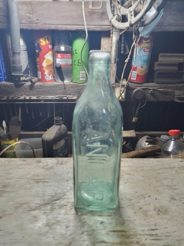 Antigua Botella De Ancap Cuadrada De Medio 