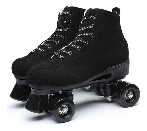 Patines Negros De Gamuza Para Exteriores Para Mujeres Y Hom.