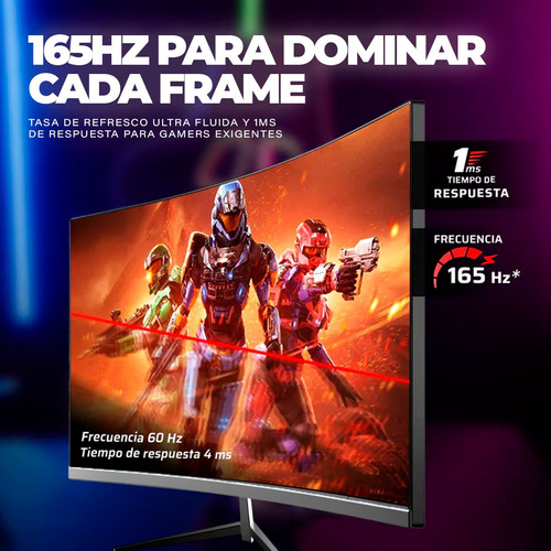 Monitor 32 Wqhd 165hz Tecmiyo Hdr10 1ms Curvo 1500r