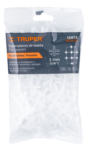 Separadores De Loseta 3 Mm, Bolsa Con 150 Piezas, Truper