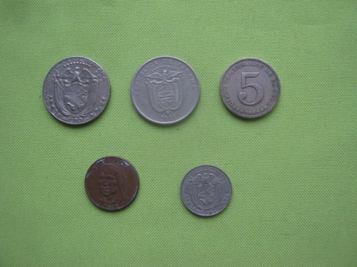 Panamá Lote 5 Monedas  Diferentes 