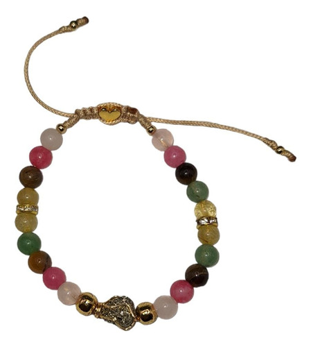 Pulsera Pirita,cuarzo Rosa,venturina,ojo De Tigre,citrino