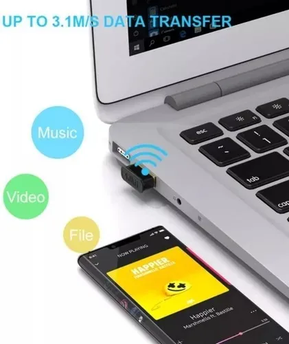Adaptador Receptor Usb Bluetooth 5.0 + Edr 1mii Bt502 Dongle