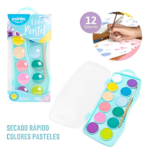 Acuarela De 12 Colores Pastel Pointer