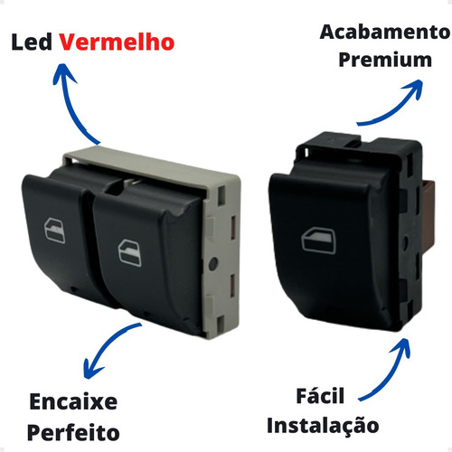 Par Botão Interruptor Vidro Elétrico Saveiro G4 G5 G6 Polo