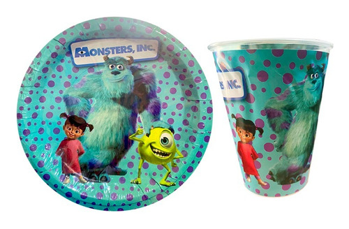 Monsters Inc Fiesta 50 Platos + 50 Vasos Boo