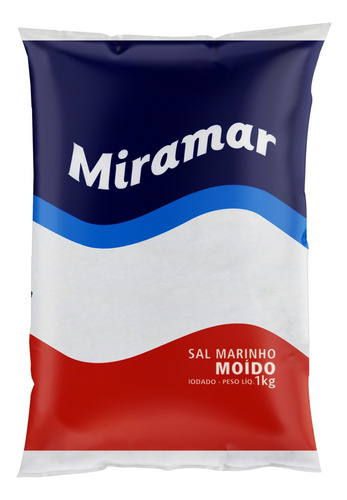 Sal Marinho Moído Miramar Pacote 1kg