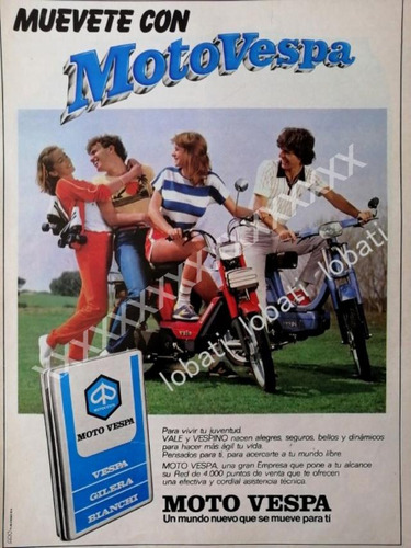 Cartel Retro Motocicletas Vespa 1987