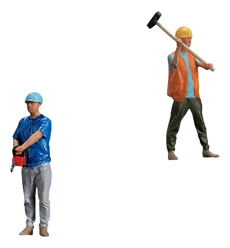 2pcs 3d Impreso 1: 32 Labor Workers Miniaturas Resina