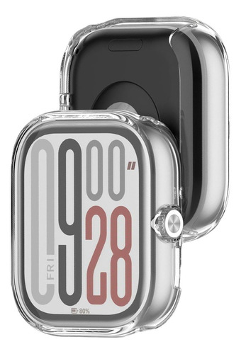 USTIYA 2x Funda Protector Reloj De Pantalla Para Redmi Watch 5 Case TPU Carcasa Transparente+Negro Cover