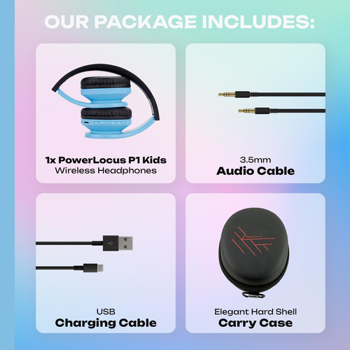 Auriculares Bluetooth Powerlocus Para Niños Con Micrófono 85