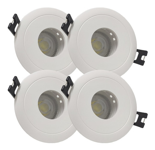 Lampara Spot Embutir Aro Dicro Led 7w Ángulo Cerrado Pack X4