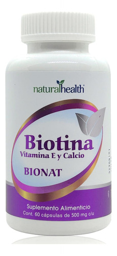 Biotina Vitamina E Y Calcio 60 Caps Bionat Natural Health