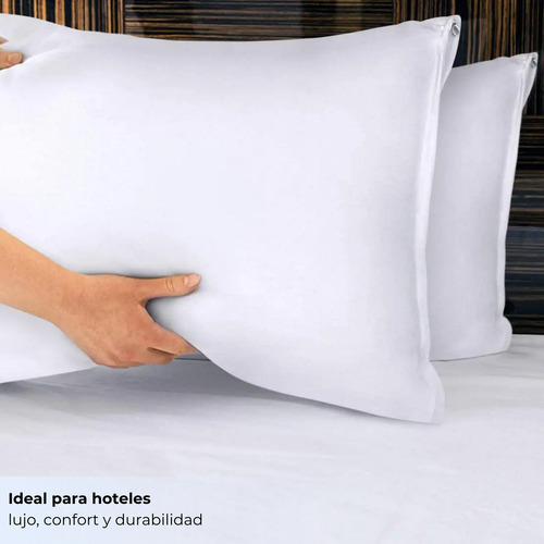 2 Fundas De Almohada Con Cierre Tamaño King Hotelera Blanco