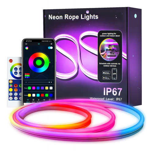 Tira De Luces De Neon, Luces Led Rgbic De Neon De 9.8 Pies C