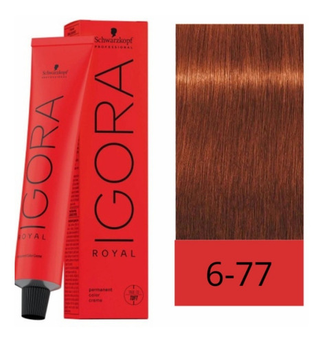 Tinte Igora Royal 6-77 Rubio Oscuro Cobrizo Intenso 60ml