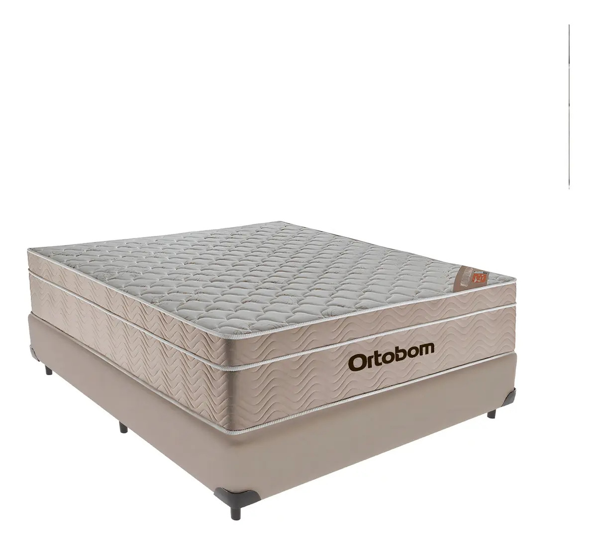 Cama Box Molas Ensacadas Casal Colchão Airtech Spring Pocket Ortobom Cor Bege