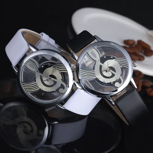 Reloj Duo Pareja 2x1 Clave De Sol Musical Piel Vinil MercadoLibre