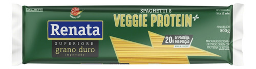 Macarrão de Sêmola de Trigo Grano Duro Spaghetti 8 Renata Superiore Veggie Protein+ Pacote 500g