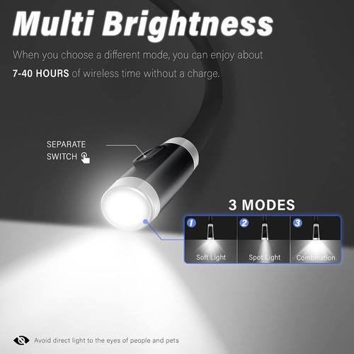 Luz Led Recargable De Lectura Para El Cuello, Luces De Libro
