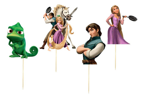Combo Cotillón 15 Bolsitas Stickers Banderín Rapunzel