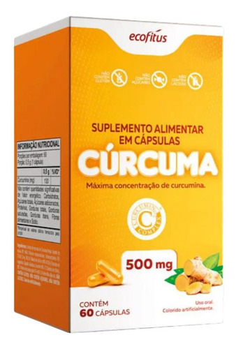 Kit Cúrcuma De 500mg Ecofitus 2 Caixas 60 Cápsulas Cada