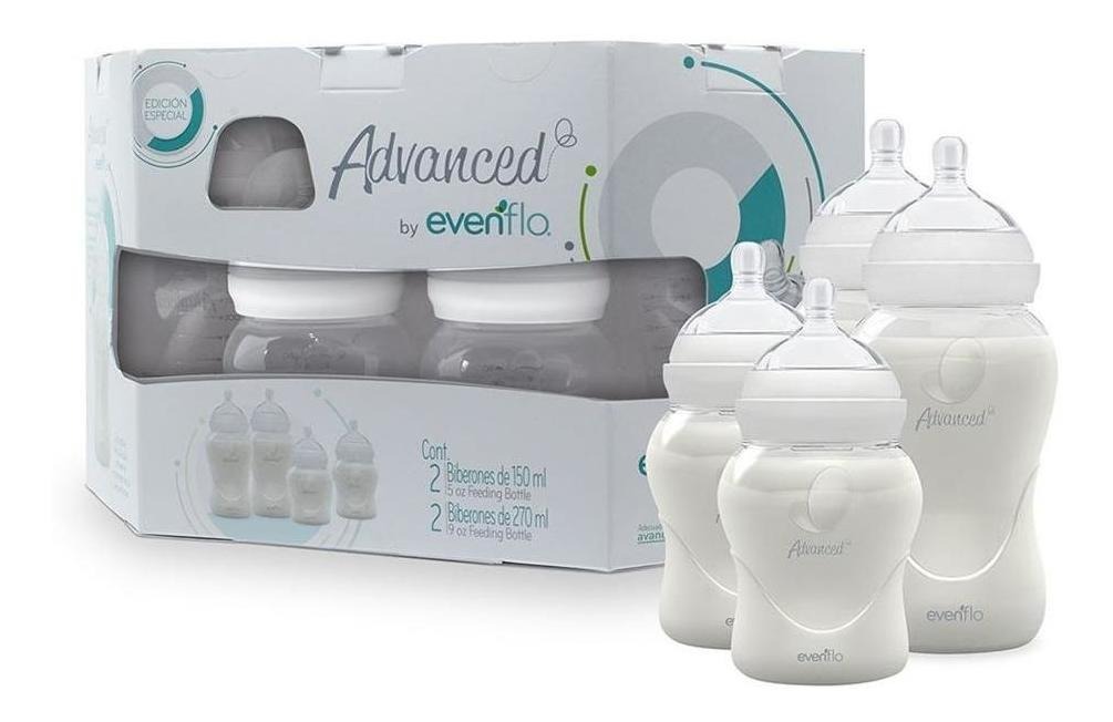 Set De Biberones Dos Bebe Evenflo Advanced Relaxfit 9oz Color Azul