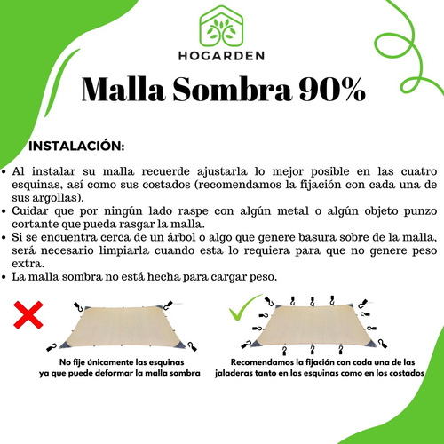 Malla Sombra 4x12 M 90% Raschel Confección Reforzada Colores