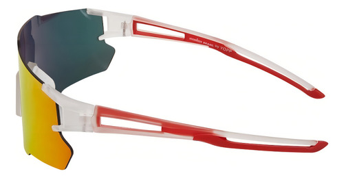 Óculos De Sol Yopp Performance Ironman Brasil Mask Imb2.10 Armação Branco Haste Branco E Vermelho Lente Vermelho