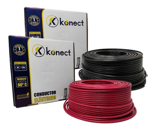 Kit 2 Cables Electrico Cca Calibre 10 Rojo Y Negro 100 M