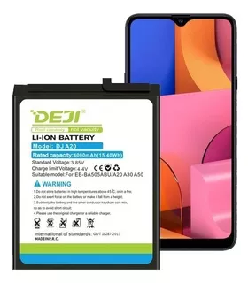 Batería De Litio Para Samsung Galaxy A20 4000mah Marca Deji