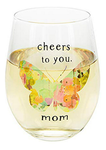 Pavilion Gift Company Cheers To You, Mom-rainbow Butterfly C