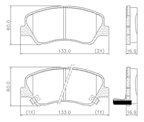 Pastilha De Freio Dianteira Lonaflex Hb20/veloster - P-1348