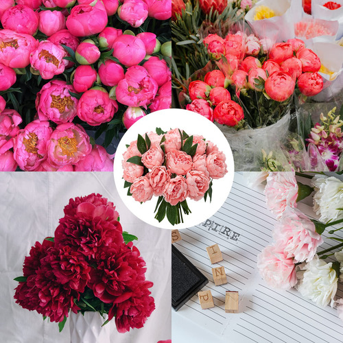 Flores Artificiales Rosas Paquete De 5 Cabezas Para Bodas