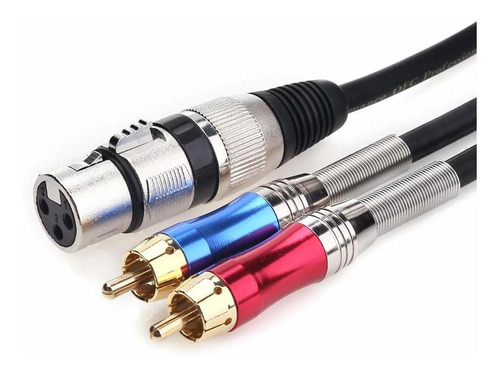 Tisino Xlr Dama Doble Rca Cable Parche Nceado 1 2 Phono In