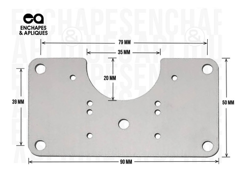 Imagen 2 de 7 de Placa Platina Reparación Puerta Bisagra Pack X 4unid+tornill