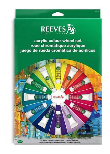 Tinta Acrílica Com 18 Peças Reeves Wheel Set