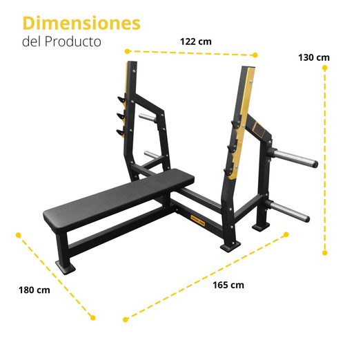 Pres Para Pecho Con Banco Plano Negro Tayga